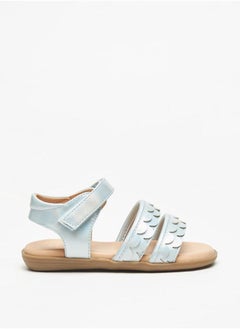 JUNIORS Girls Wave Textured Sandals With Hook And Loop Closure  - Image 1
