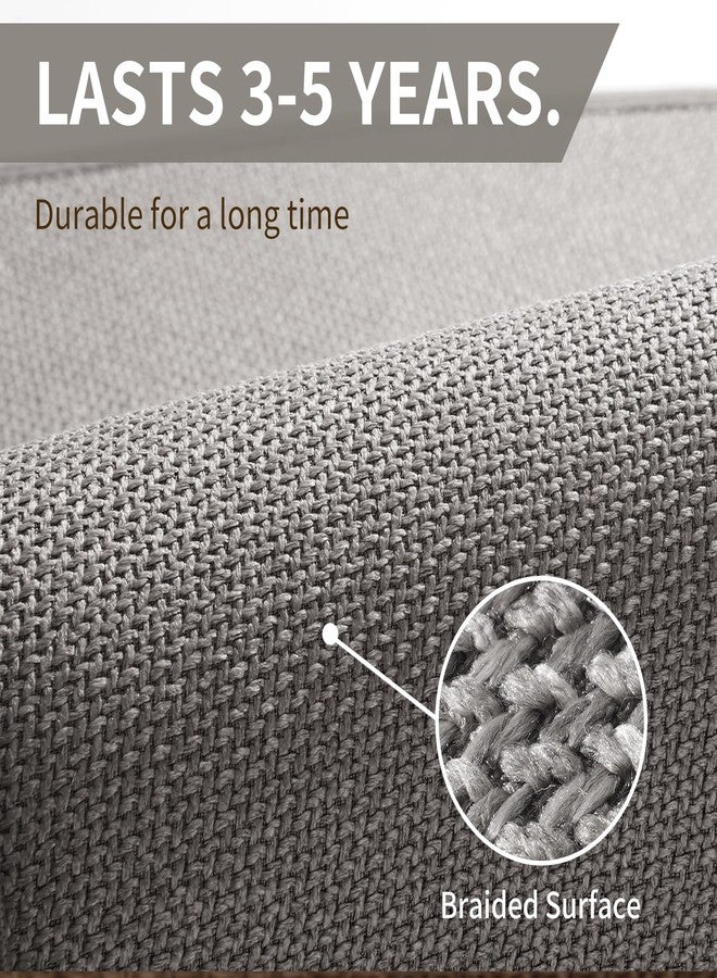 YDKGL Corner Kitchen Rugs Non Slip Washable, Rubber Backing Circular Sector Kitchen Mats for Floor, Super Absorbent Imitation Linen Braided Kitchen Floor Mat for Sink Corner Areas (Gray, Radius 39") - Image 4