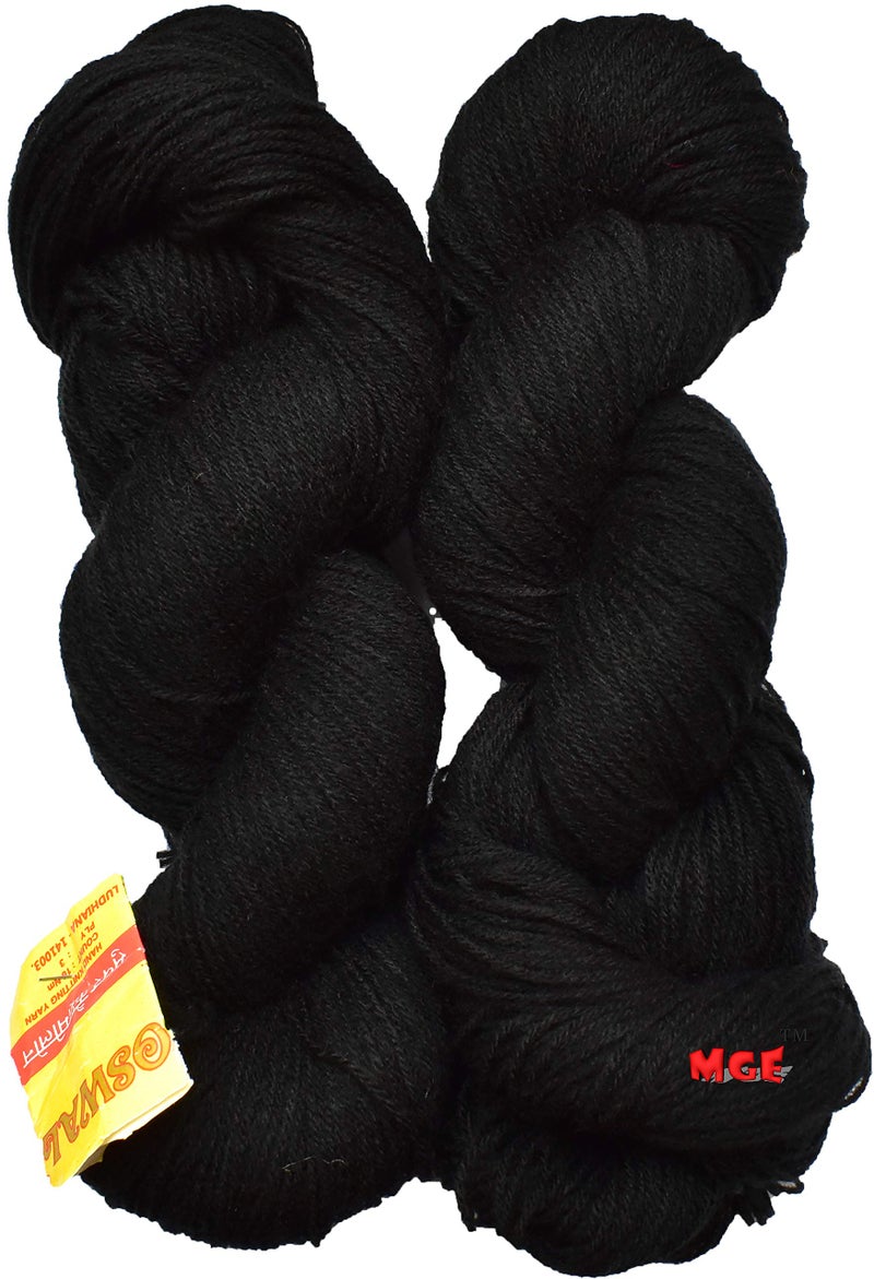 Oswal Knitting Yarn 3 ply Wool, Black 200 gm Best Used with Knitting Needles, Crochet Needles Wool Yarn for Knitting. by Oswal - Image 2