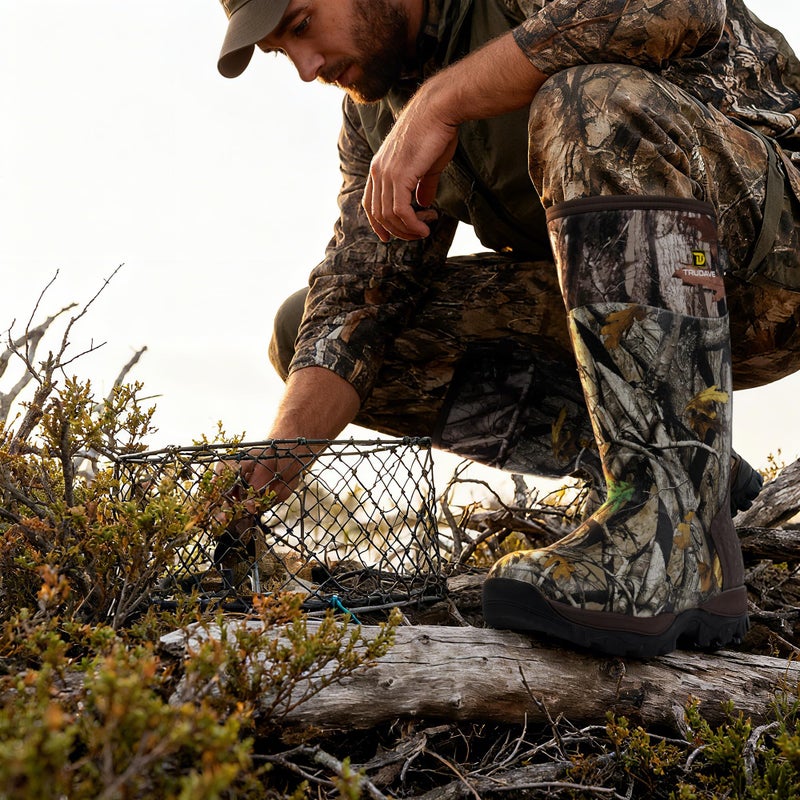 Trudave Hunting Boots for Men - 6mm Neoprene Camo Insulated And Waterproof Rubber Boots with Steel Shank - Image 2
