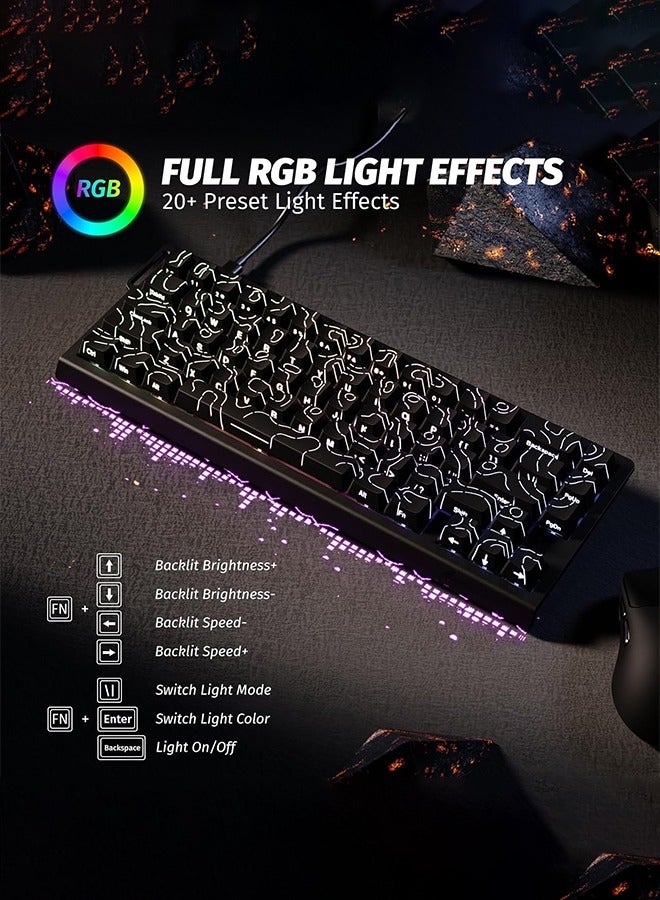 Attack Shark X68 HE Rapid Trigger Mechanical Gaming Keyboard 60% Wired with Adjustable Actuation,Hall Effect Magnetic Switch,8KHz Polling Rate,RGB Backlit,Top Mount,Side Printed Keycap(Black Contour) - Image 5