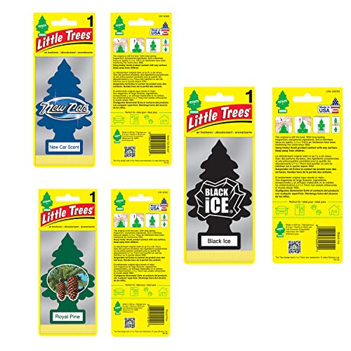 Little Trees Car Air Freshener Combo | Hanging | New Car Scent | Royal Pine | Black Ice | Combo (Pack of 3) - Image 5