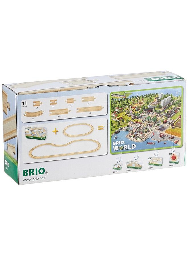 Brio حزمة توسيع للمبتدئين 33401 من وورلد؛ 11 قطعة من مسارات القطارات الخشبية للأطفال من عمر 3 سنوات وما فوق - Image 3