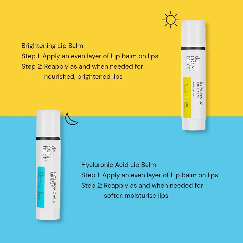 Deconstruct ثنائي ترطيب الشفاه المشرق 1 فيتامين C 01 ريسورسينول و 02 حمض الهيالورونيك 1 زبدة كابواكو بلسم الشفاه للنساء والرجال 4 جرام لكل عبوة من 2 أزرق - Image 2