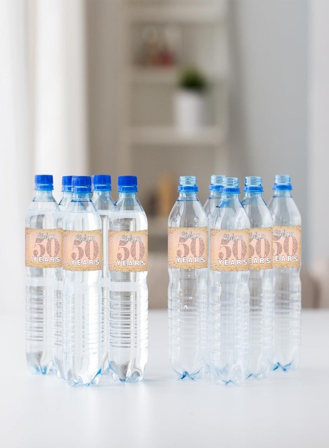 Maicaiffe Happy 50th Birthday Water Bottle Stickers, 50 Years Old Birthday Water Bottle Label, Happy Birthday Party Decorations, Cheers to 50 Years Party Stickers Supplies 32 Stickers Rose Gold - Image 4