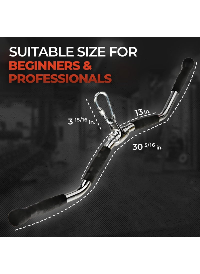Yes4All Yes4All Wide Grip Curl LAT Pull Down Bar Attachments Rubber HandgripsCurl BarPress Down for Cable Pulley System Machine  - Image 2