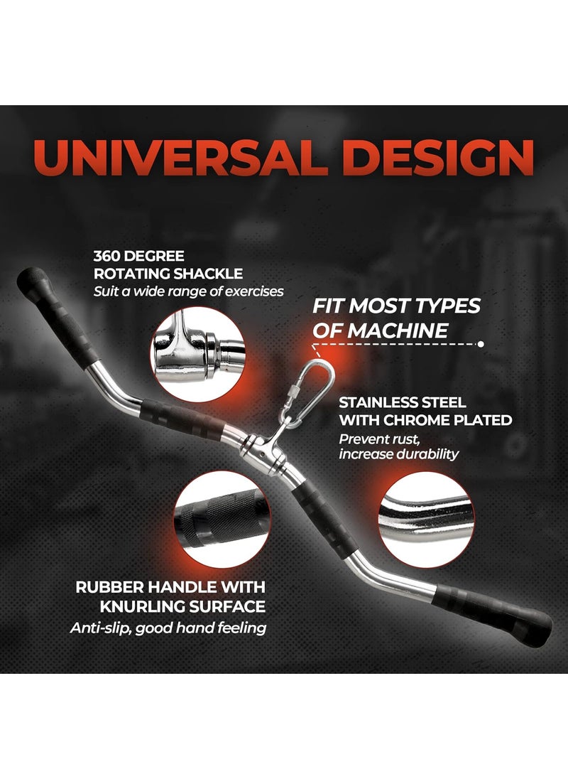 Yes4All Yes4All Wide Grip Curl LAT Pull Down Bar Attachments Rubber HandgripsCurl BarPress Down for Cable Pulley System Machine  - Image 3