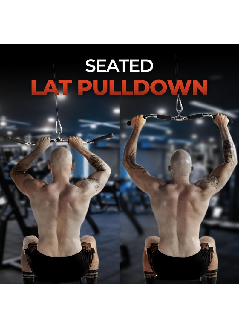 Yes4All Yes4All Wide Grip Curl LAT Pull Down Bar Attachments Rubber HandgripsCurl BarPress Down for Cable Pulley System Machine  - Image 5
