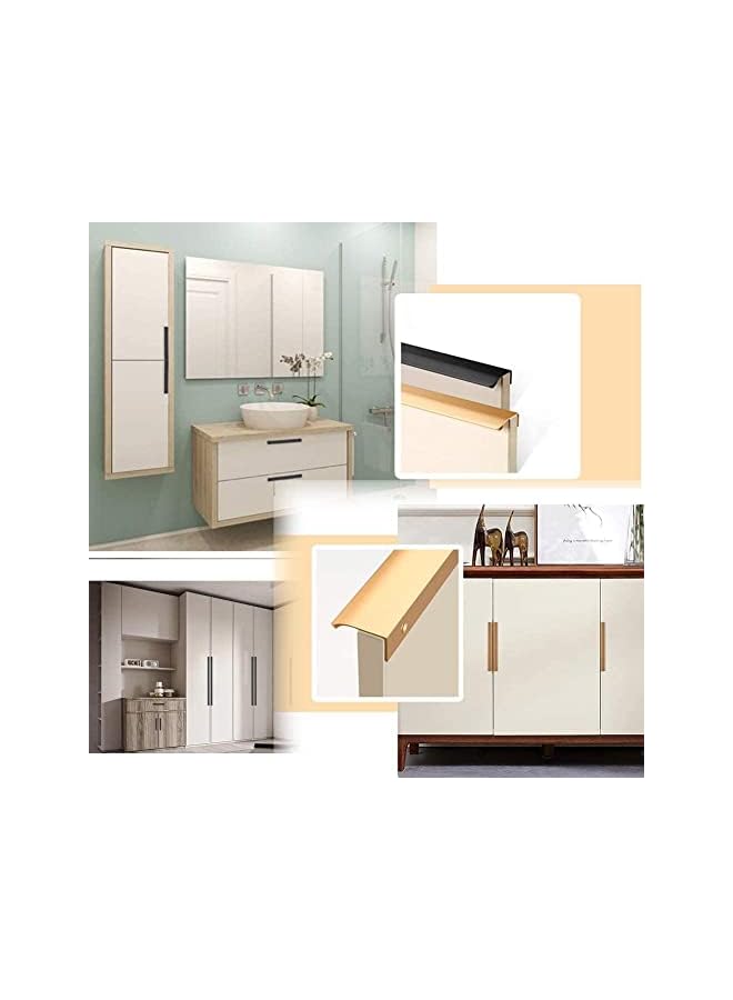 PROMASS 10 Pack Modern Style Finger Edge Pull Furniture DrawerHandles Hidden Cabinet Kitchen Drawer Handles Knobs Gold 80mm - Image 5