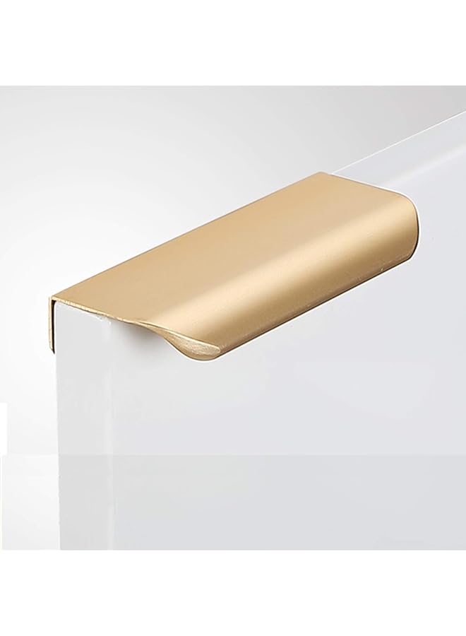 PROMASS 10 Pack Modern Style Finger Edge Pull Furniture DrawerHandles Hidden Cabinet Kitchen Drawer Handles Knobs Gold 80mm - Image 1