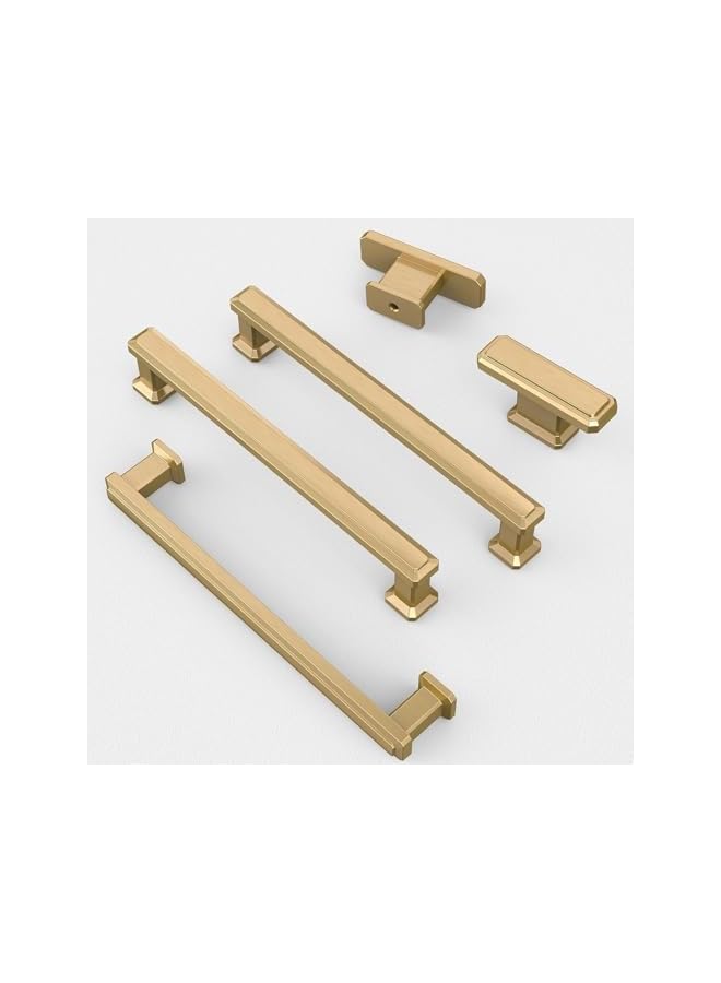 PROMASS 2 Pack Stepped Kitchen Cabinet Knobs, Heavy Duty Brushed Kitchen Cabinet Hardware for Bathroom Cupboard Drawer Knobs Dresser Knobs (Golden, One size) - Image 5