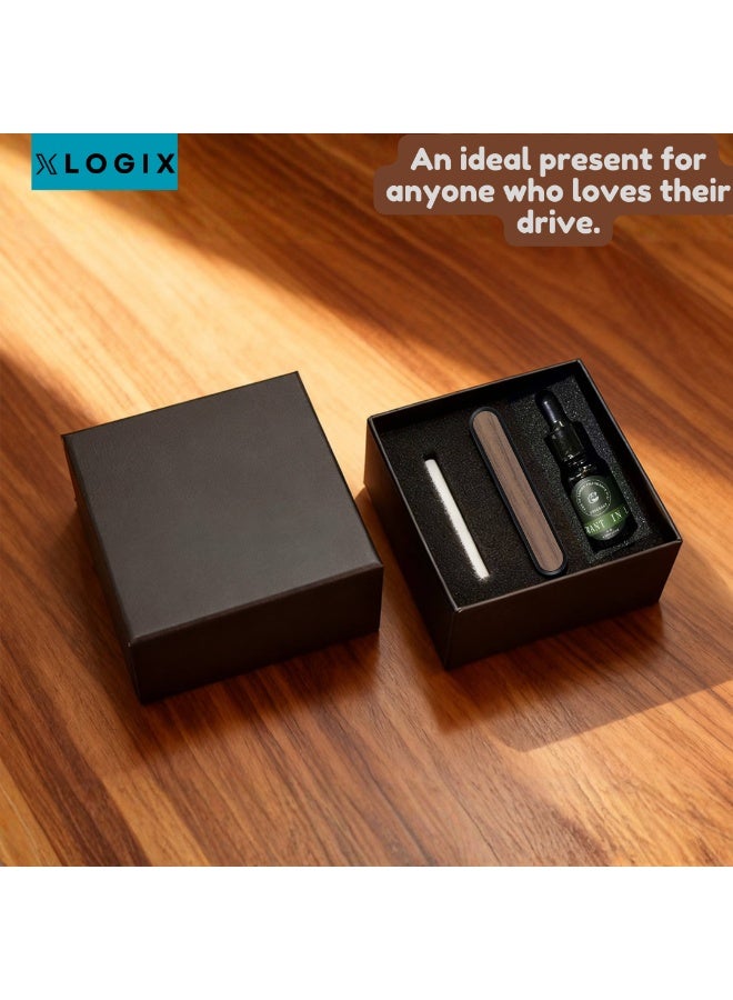 XLOGIX Car Air Freshener for AC Vent – Premium Essential Oil Diffuser with Refillable Scent Sticks, Long-Lasting Aroma, Elegant Metal & Wood Design, Perfect Gift for Men & Car Lovers - Image 5
