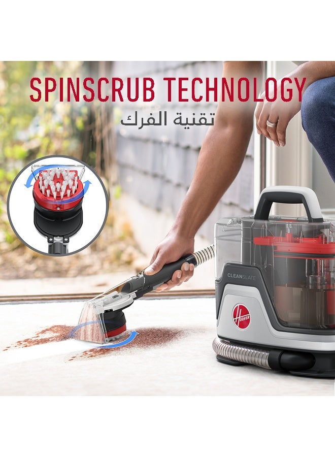 Hoover CleanSlate Portable Spot Cleaner, SpinScrub Hand Tool, Dual Tank System, For Carpet, Upholstery & Stairs (CDSW-MPMC) 400 W CDSW-MPMC Red - Image 4