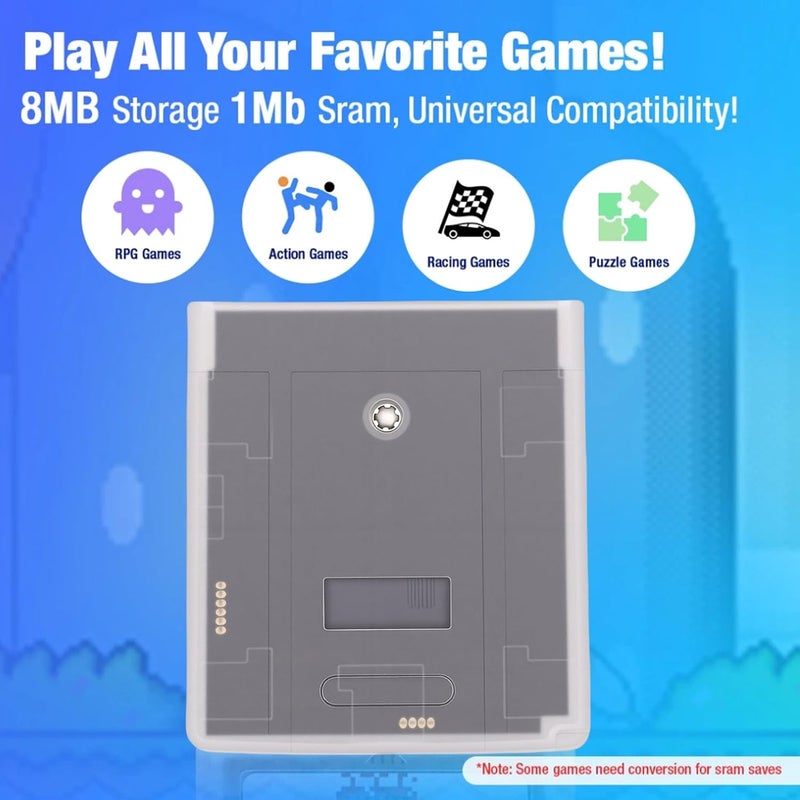 Rewritable Flash Cart, 8MB 1Mbit Game Cartridge for GBC Console, Compatible with GBA and DS - Image 4