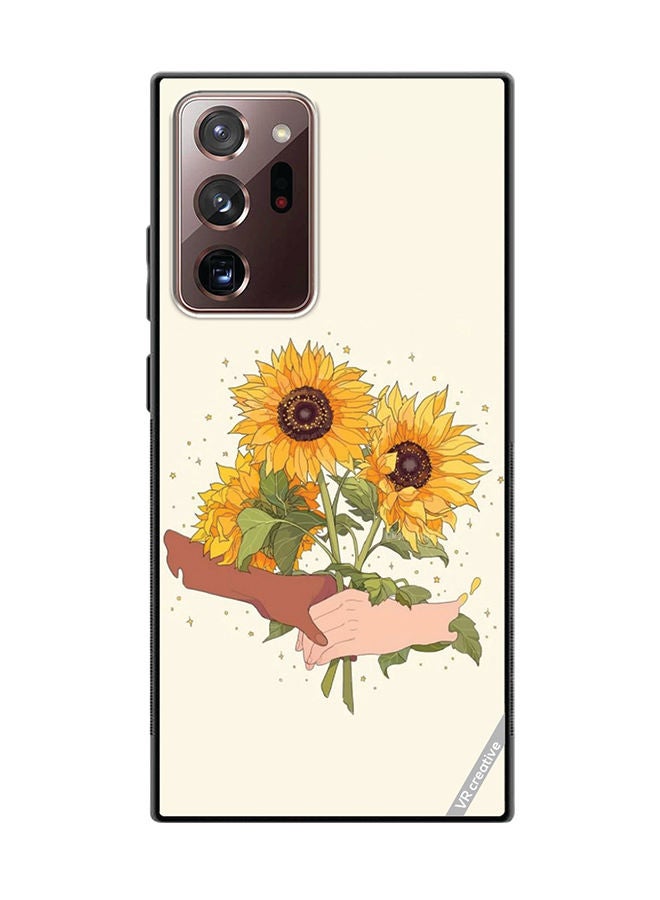 VR CREATIVE Protective Case Cover For Samsung Galaxy Note20 Ultra 5G Sunflower With Hands Design Multicolour - Image 1