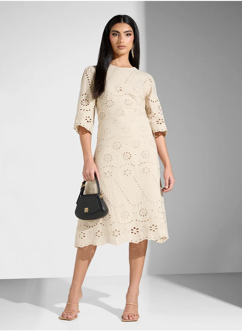 سنوار WOVEN WOMEN SCHIFFLI DRESS