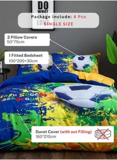 LUNA Home Single Size 4 Pcs Duvet Cover Set Bedding Set Without Filler  - Image 2