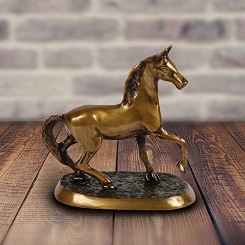 ARTVARKO Running Horse Statue Brass Animal Feng Shui Home Office Decor Showpiece Paper Weight Good Luck for Success and Prosperity. - Image 1