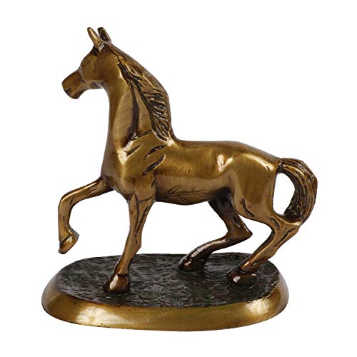 ARTVARKO Running Horse Statue Brass Animal Feng Shui Home Office Decor Showpiece Paper Weight Good Luck for Success and Prosperity. - Image 2