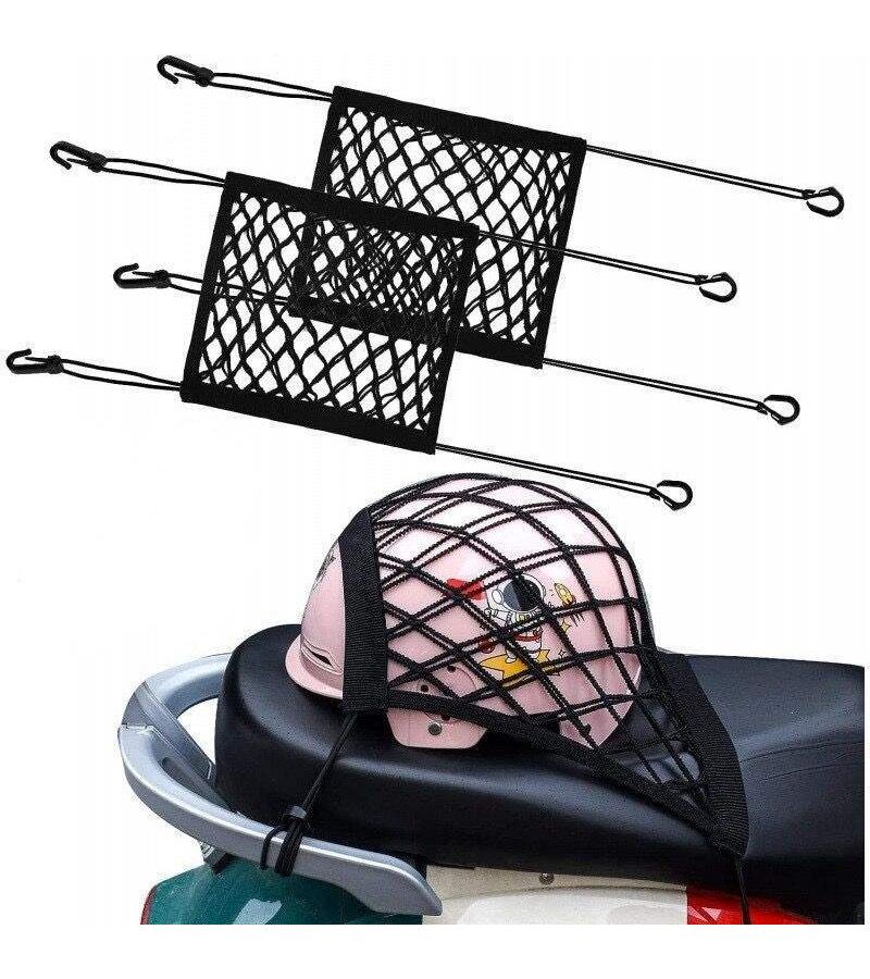Motorcycle Cargo Net Black Luggage Helmet Organizer Strap Rack Extension Elastic Tie Down - Image 1