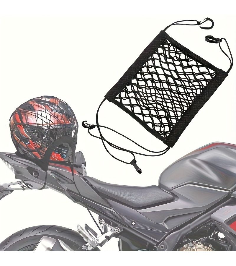 Motorcycle Cargo Net Black Luggage Helmet Organizer Strap Rack Extension Elastic Tie Down - Image 5