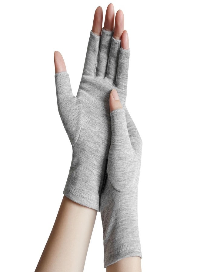 ANSMIO Rayon Derived from Bamboo Compression Gloves - Fingerless Arthritis & Carpal Tunnel Support, Lightweight Moisture-Wicking, Gentle Relief for Men & Women, Size L - Image 1