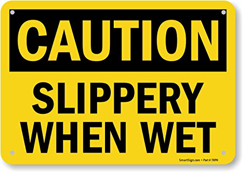 SmartSign SmartSign "Caution - Slippery When Wet" Sign by  | 7" x 10" Plastic  - Image 1