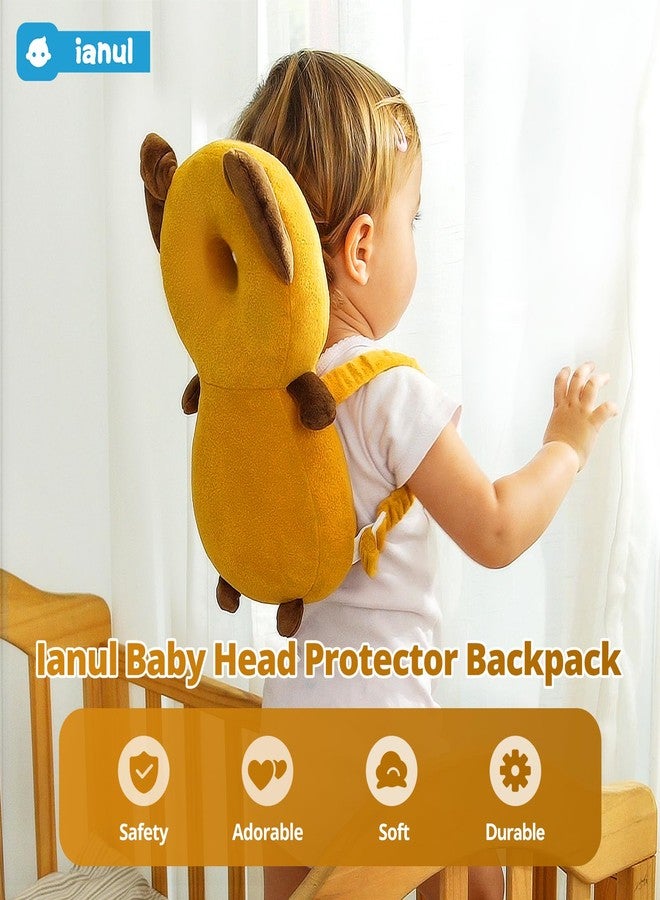Ianul Baby Head Protector Backpack – Lightweight Adjustable Head Protection Harnesses for Toddlers – Prevent Injuries While Crawling and Walking – Soft Breathable Design with Secure Fit(red Panda) - Image 2