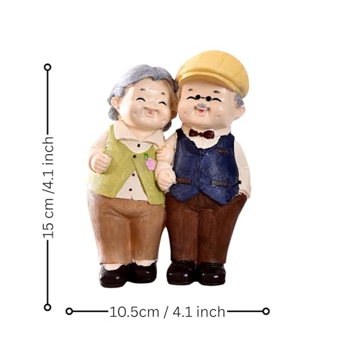 Ascension Resin Old Couple Statue Vintage Old Man & Woman Figurine Romantic Grandparents Idol Love Showpiece Decorative Item for Anniversary Retirement Birthday Gift Valentines Day Home & Office Décor - Image 3