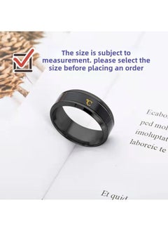 Generic Color-changing Temperature-sensitive Ring Men's And Women's Fashionable Korean-style Upgraded Temperature-sensitive Creative Personality Internet-famous Student Color-free Ring-Colour:Smart Temperature Sensing Ring [black] Size 11 Finger Circumference 64.6mm  - Image 1