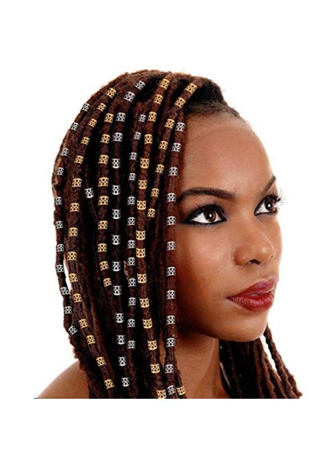 Tbestmax - Dlocks Beads Hair Braid Rings Clips Dread Locks Hair Braiding Metal Cuffs Decoration/Accessories Jewelry(Silver And Golden) - Image 1