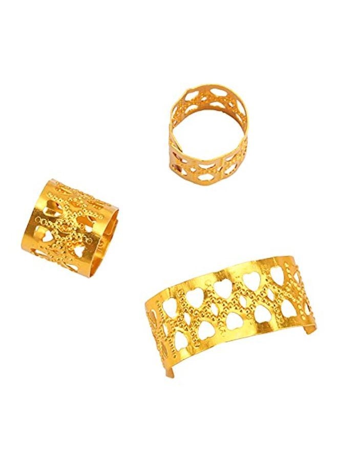 Tbestmax - Dlocks Beads Hair Braid Rings Clips Dread Locks Hair Braiding Metal Cuffs Decoration/Accessories Jewelry(Silver And Golden) - Image 1