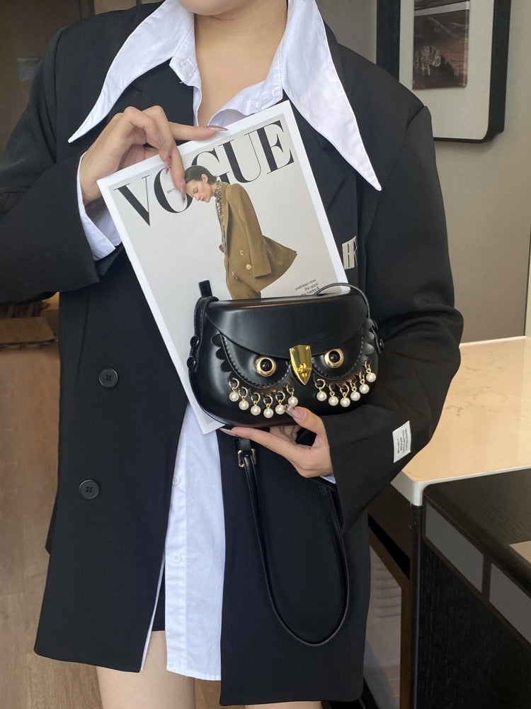 K-Style Of Retro Ins Saddle Bag 2025 Trendy Owl Shoulder Crossbody Bag Casual Versatile Lightweight Mobile Phone Bag - Image 5