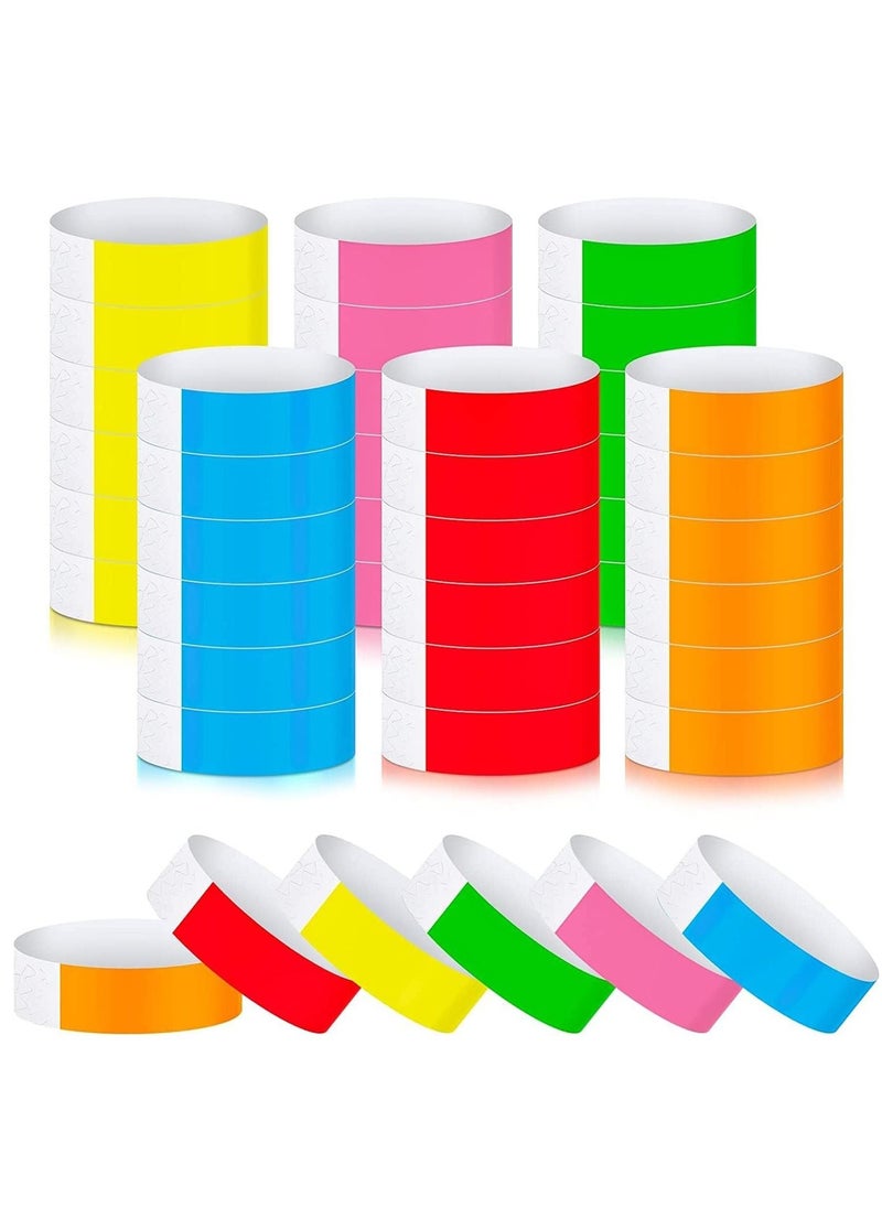 Arabest - 600 Pack Paper Neon Wristbands, Neon Colourful Hand Bands, Waterproof Lightweight Wrist Straps for Music Festivals Concerts Events Bars - Image 1