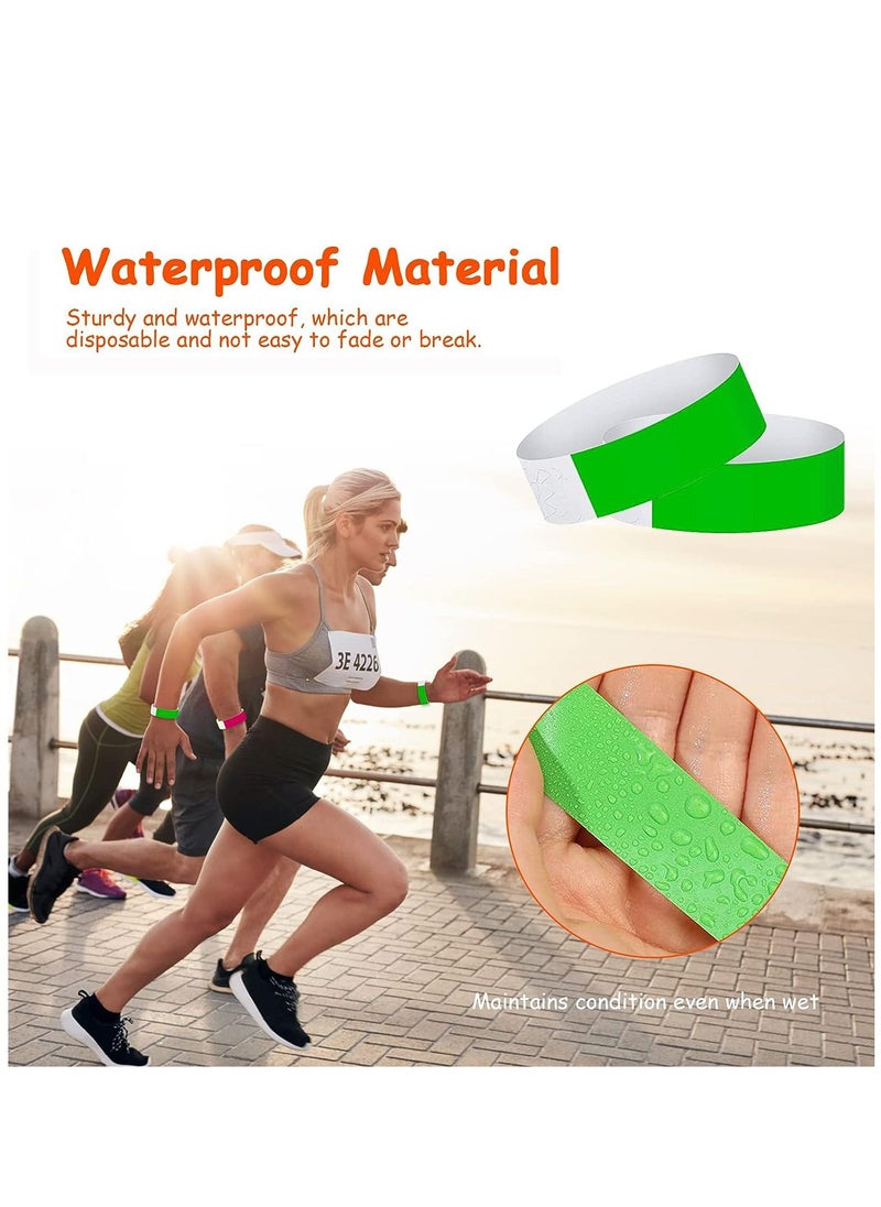 Arabest - 600 Pack Paper Neon Wristbands, Neon Colourful Hand Bands, Waterproof Lightweight Wrist Straps for Music Festivals Concerts Events Bars - Image 1