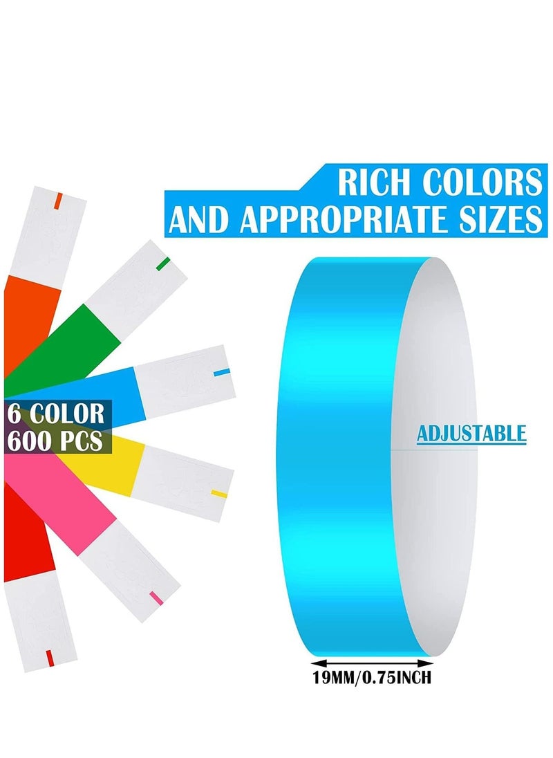 Arabest - 600 Pack Paper Neon Wristbands, Neon Colourful Hand Bands, Waterproof Lightweight Wrist Straps for Music Festivals Concerts Events Bars - Image 1