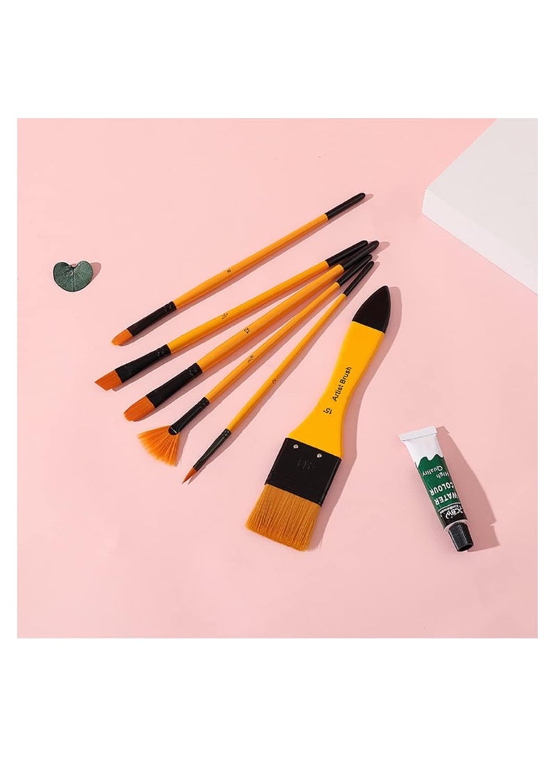 SOLARAE Paint Brushes Set, 6PCS Paint Brushes for Watercolor Painting, Oil Paint, Acrylic Painting, Miniature Painting, Artist Paintbrushes with Wooden Handles, for Kids Adults Drawing Arts Crafts Supplies - Image 2