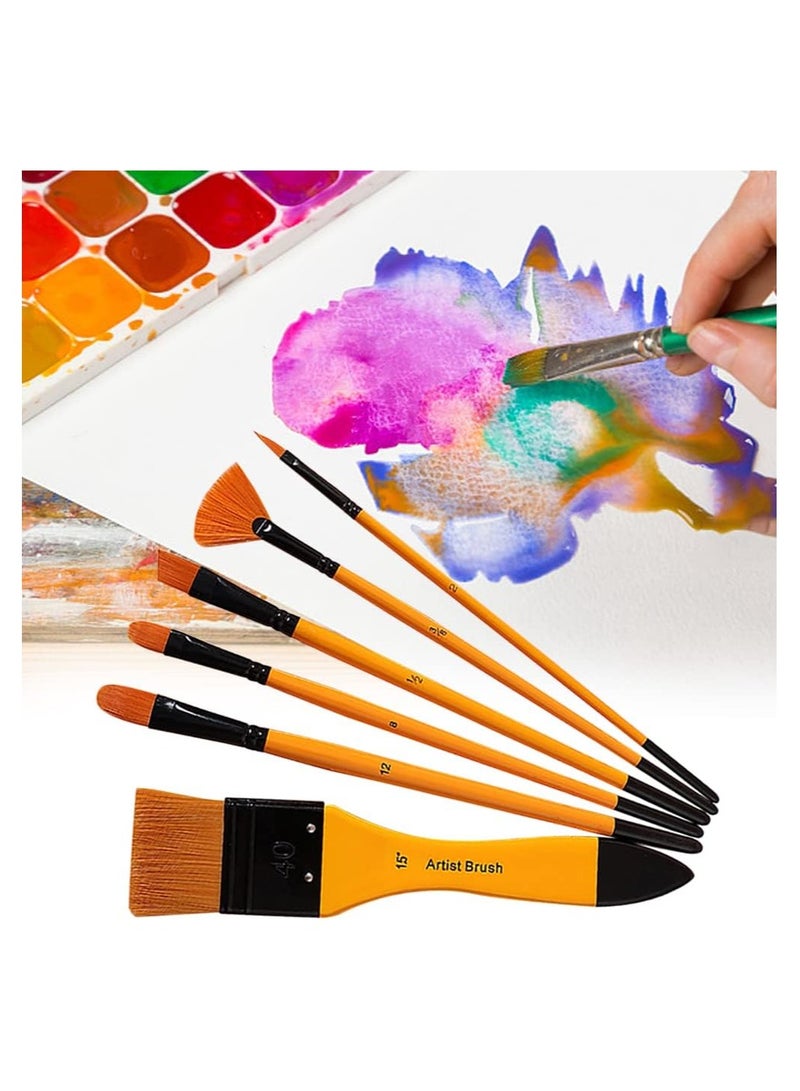 SOLARAE Paint Brushes Set, 6PCS Paint Brushes for Watercolor Painting, Oil Paint, Acrylic Painting, Miniature Painting, Artist Paintbrushes with Wooden Handles, for Kids Adults Drawing Arts Crafts Supplies - Image 5