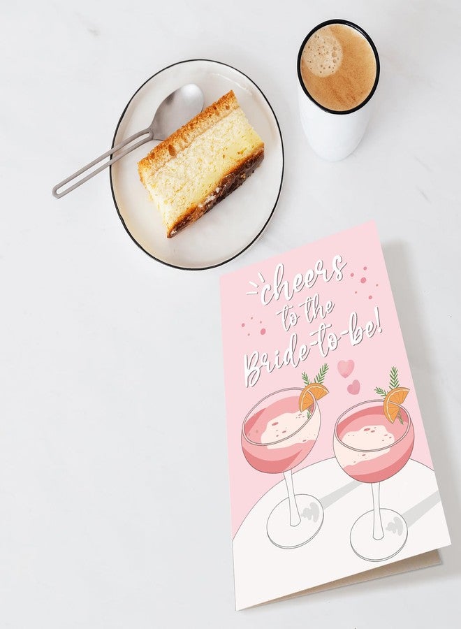 Chenive Bridal Shower Card for Bride To Be, Engagement Congratulations Card for Female Friend Sister, Funny Bachelorette Card, Pink Wedding Shower Card for Bride, Cheers To The Bride To Be Card - Image 4