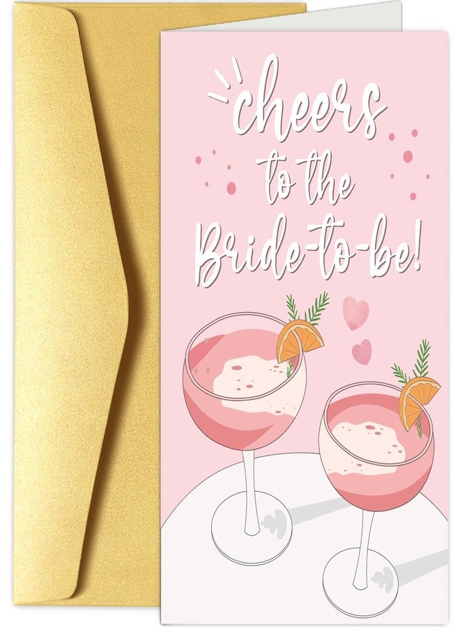 Chenive Bridal Shower Card for Bride To Be, Engagement Congratulations Card for Female Friend Sister, Funny Bachelorette Card, Pink Wedding Shower Card for Bride, Cheers To The Bride To Be Card - Image 1