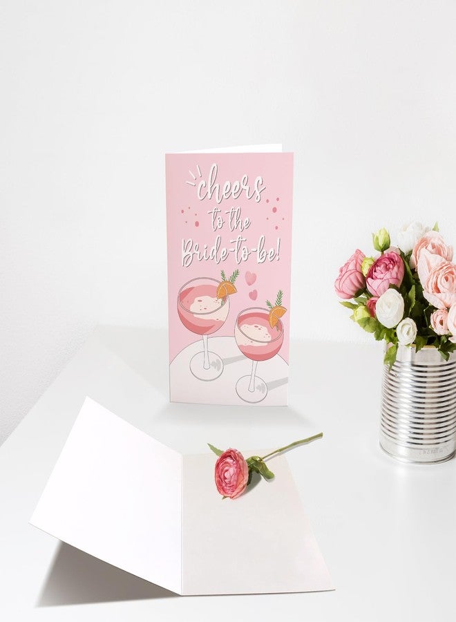 Chenive Bridal Shower Card for Bride To Be, Engagement Congratulations Card for Female Friend Sister, Funny Bachelorette Card, Pink Wedding Shower Card for Bride, Cheers To The Bride To Be Card - Image 3