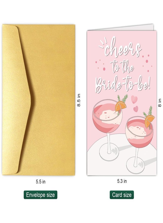 Chenive Bridal Shower Card for Bride To Be, Engagement Congratulations Card for Female Friend Sister, Funny Bachelorette Card, Pink Wedding Shower Card for Bride, Cheers To The Bride To Be Card - Image 2