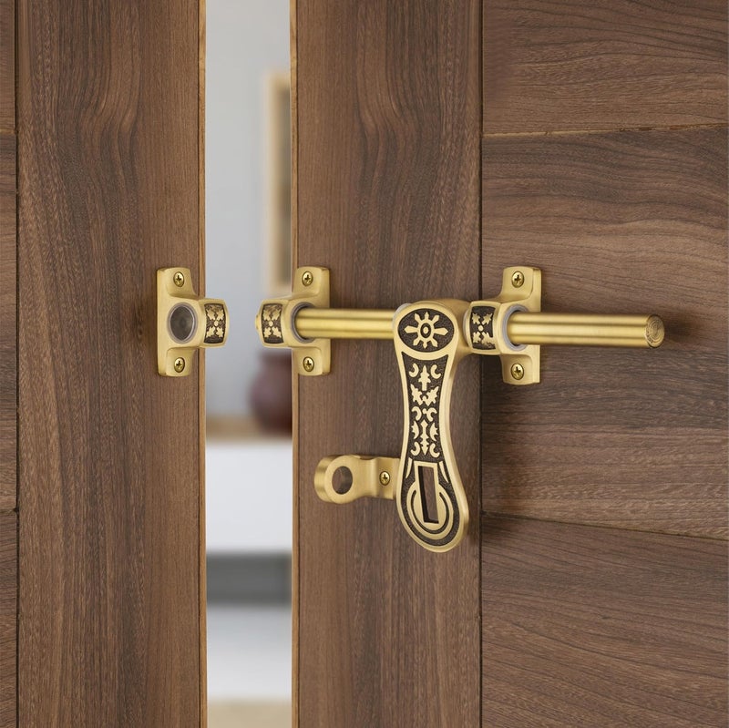 Compass Elite Series Brass Heavy Aldrop for Single Door for Home/Office Door (Coffee Antique, 10 Inch) - Image 1