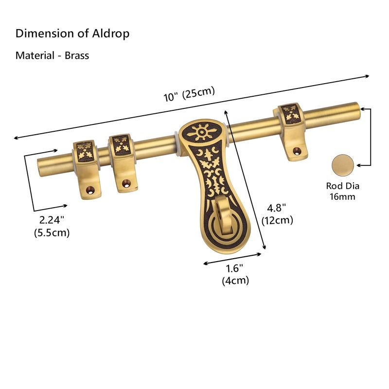 Compass Elite Series Brass Heavy Aldrop for Single Door for Home/Office Door (Coffee Antique, 10 Inch) - Image 5