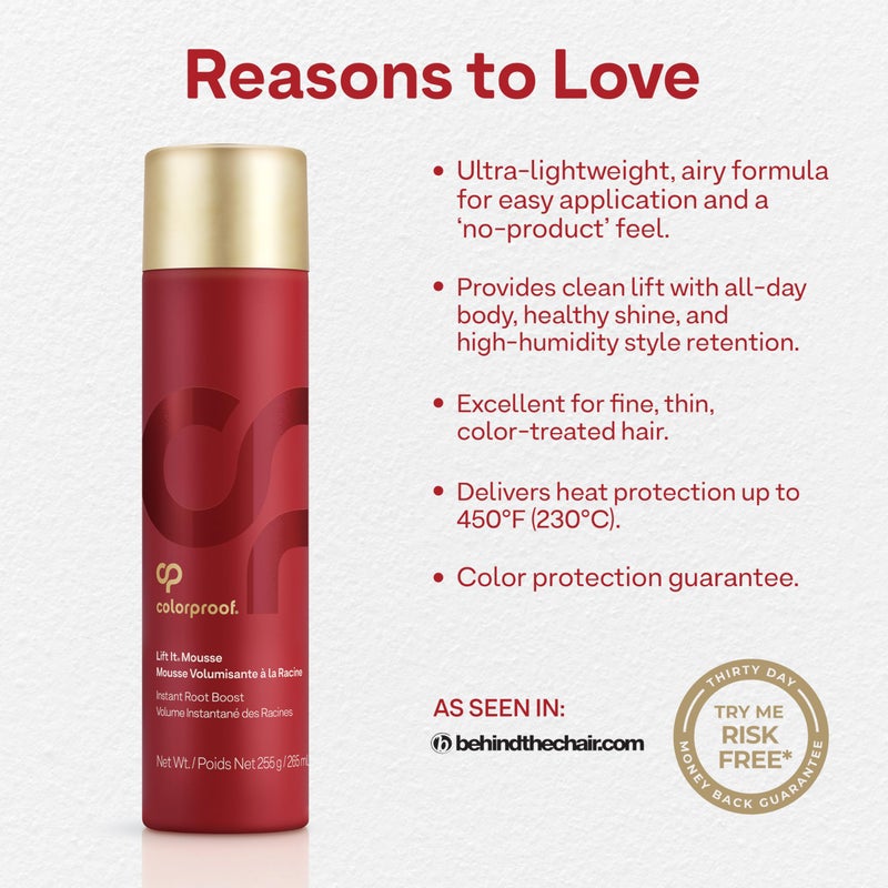 Colorproof Volume Lift It Hair Mousse 9 Fl. Oz. Volumizing Mousse, White Nectarine Scent - Image 3