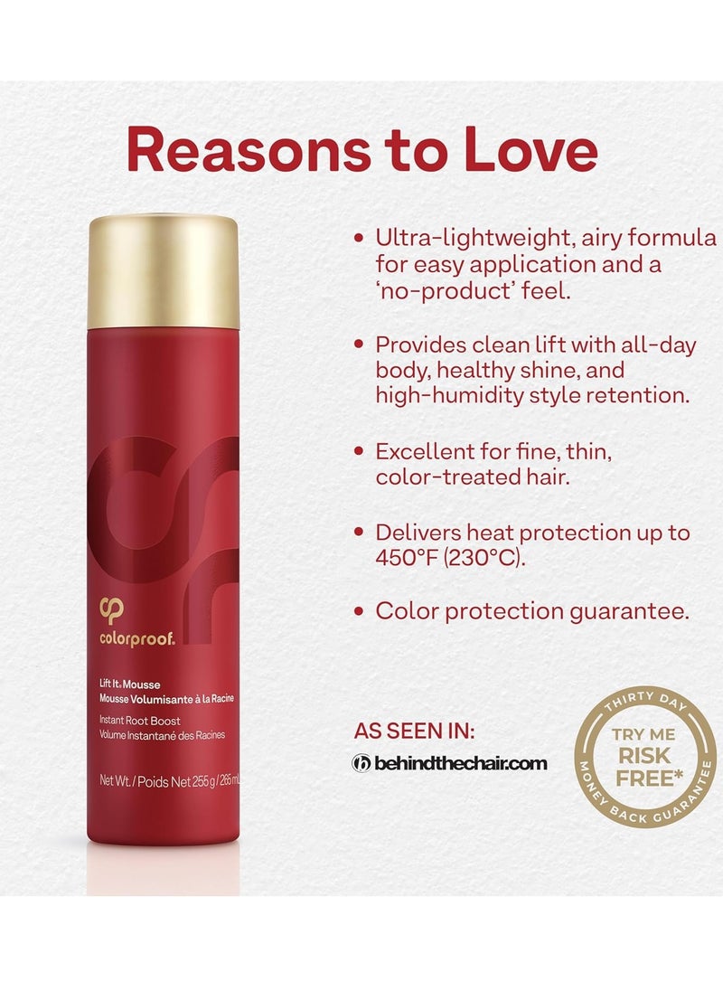 ColorProof - ColorProof Volume Lift It Hair Mousse 9 Fl. Oz. Volumizing Mousse, White Nectarine Scent - Image 1