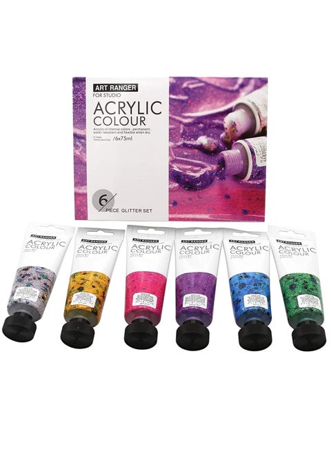 Acrylic Color 22ml x 8 Color Glitter