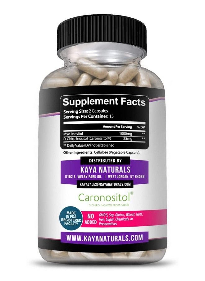 Kaya Naturals - Myo & Dchiro Inositol Plus ; Natural Fertility & Estrogen Supplements ; Most Optimal 40:1 Ratio ; Hormonal Balance & Healthy Ovarian Function Support For Women Vitamin B830 Capsules - Image 1