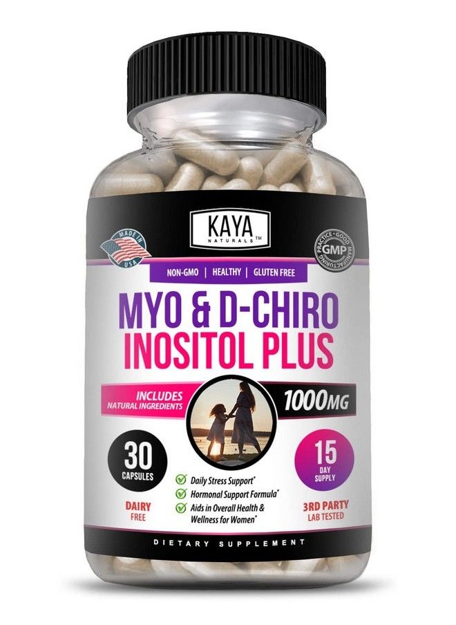 Kaya Naturals - Myo & Dchiro Inositol Plus ; Natural Fertility & Estrogen Supplements ; Most Optimal 40:1 Ratio ; Hormonal Balance & Healthy Ovarian Function Support For Women Vitamin B830 Capsules - Image 1