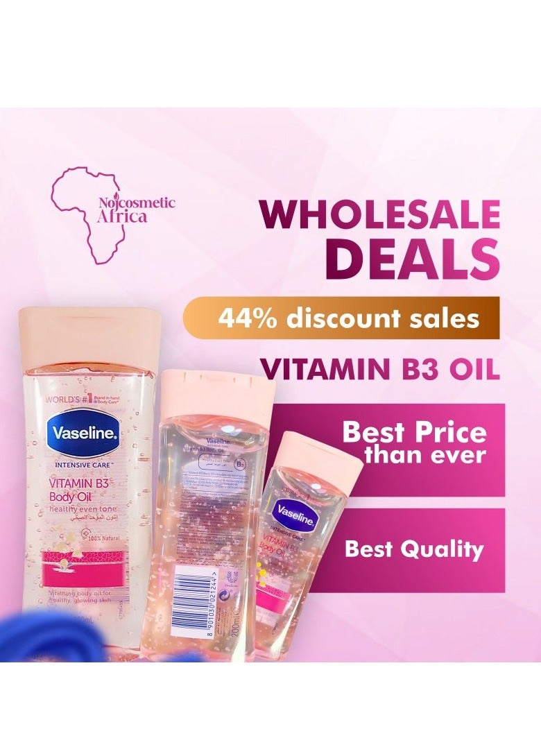 فازلين زيت الجسم للعناية المركزة بفيتامين ب3 200 مل، عبوة من 3 قطع - Image 2
